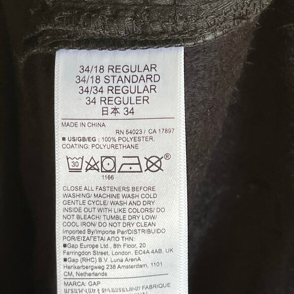 Gap Women's Cheeky Straight High Rise Pants Black Vegan Leather Size 18R. NEW - Picture 9 of 9